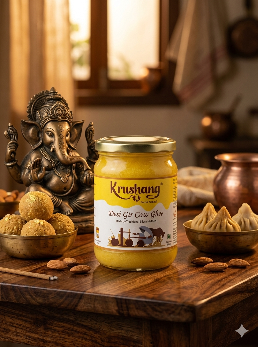Krushang Desi Gir Cow Ghee - 500 ML