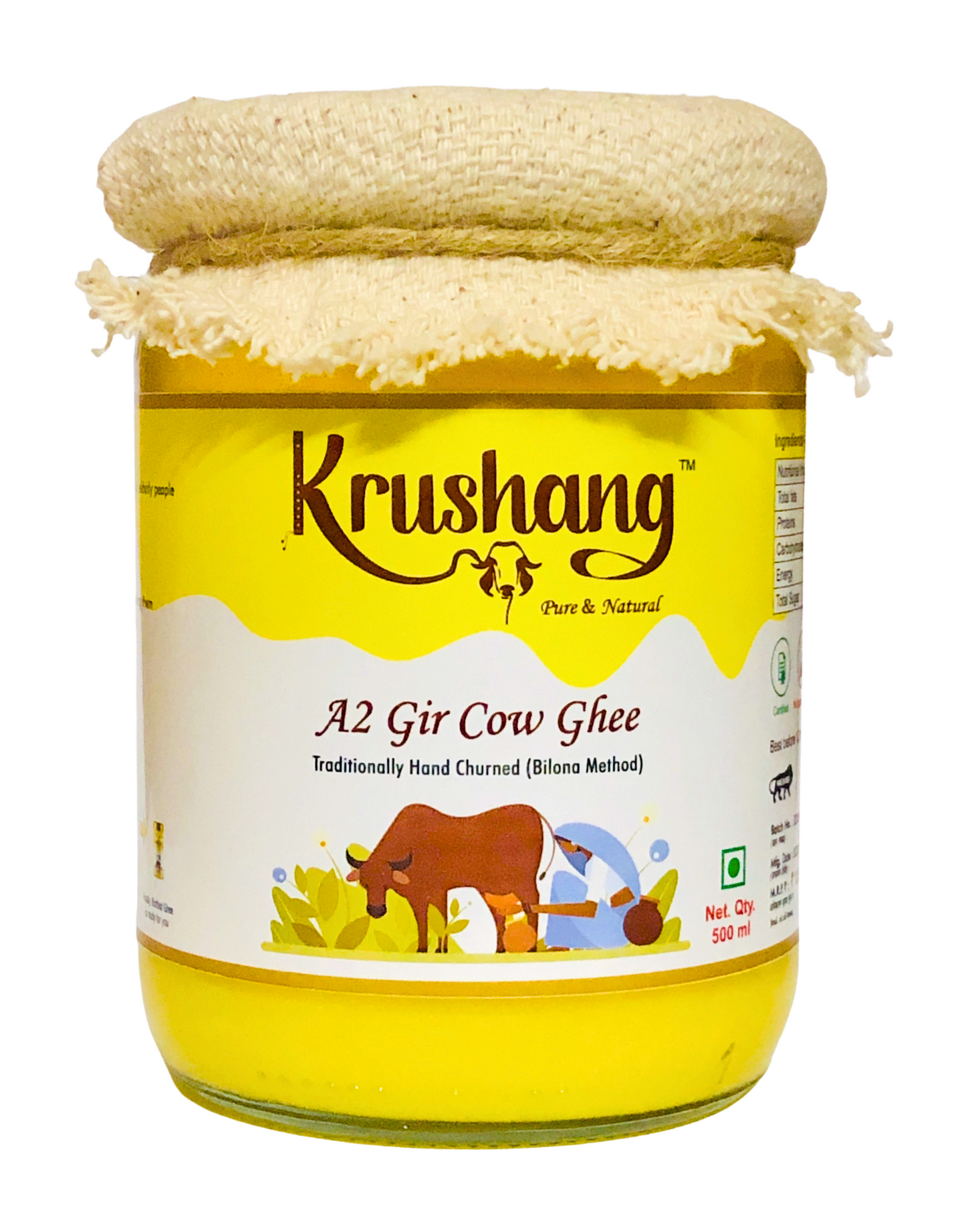 Krushang Gir Cow Desi A2 Ghee - 500 ML
